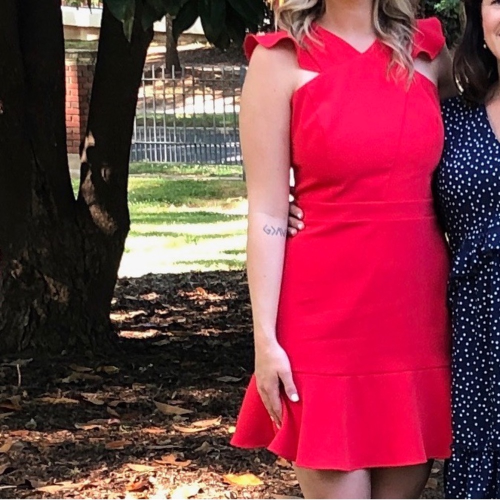 Chelsea28 Red Fit & Flare Dress. Size Medium.